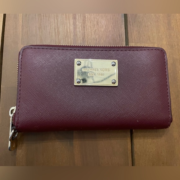 Michael Kors Bags Michael Kors Est981 Maroon Wallet Poshmark